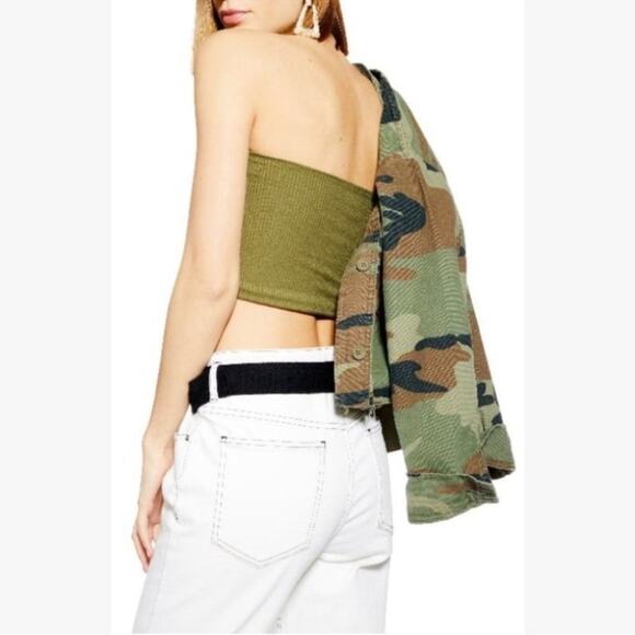 topshop bandeau green top size 6 NWT - Picture 3 of 6